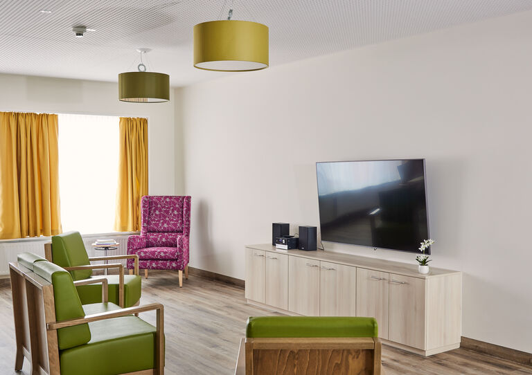 Eine gemütliche Fernsehecke.